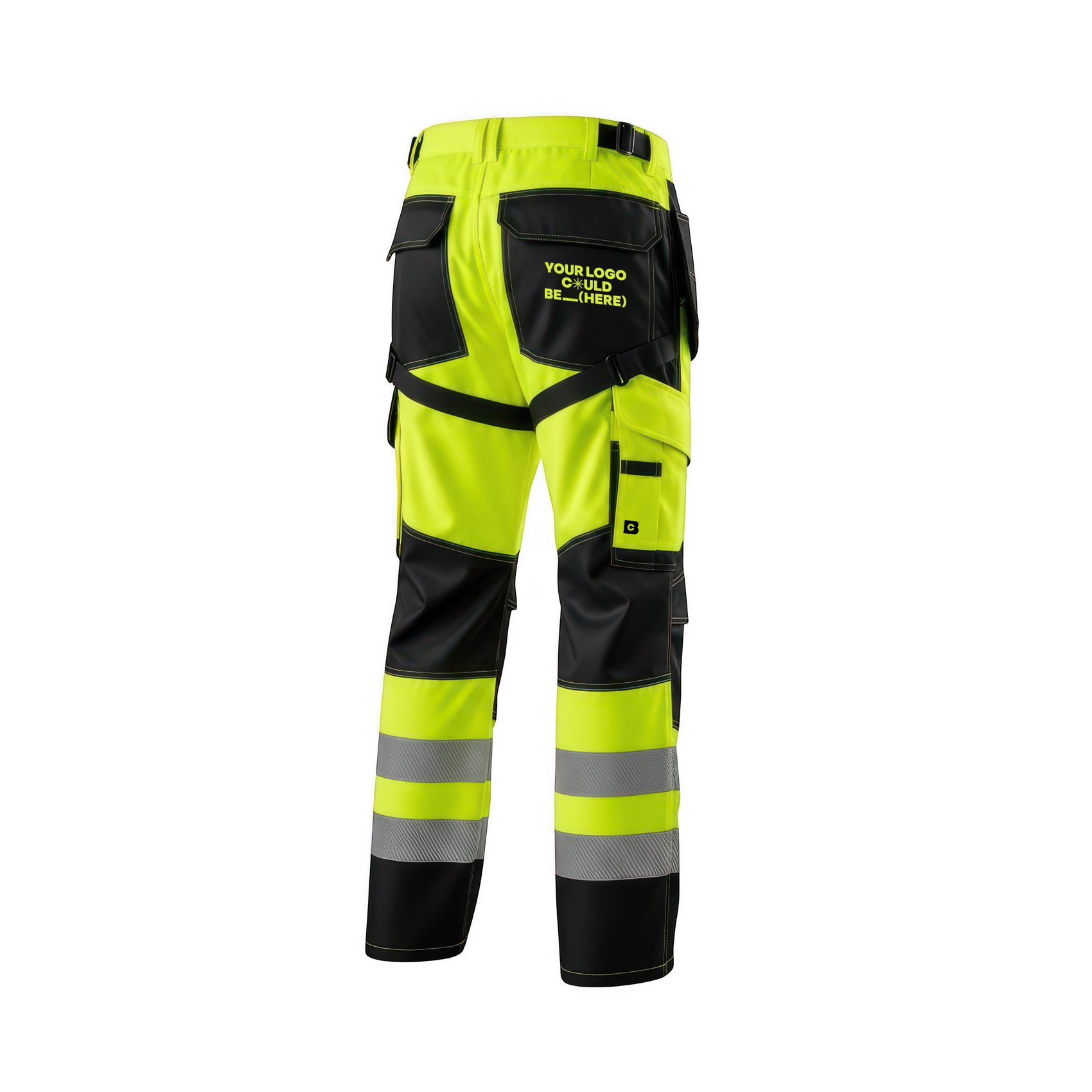 Multi-pocket work trousers with knee pad pockets for trades