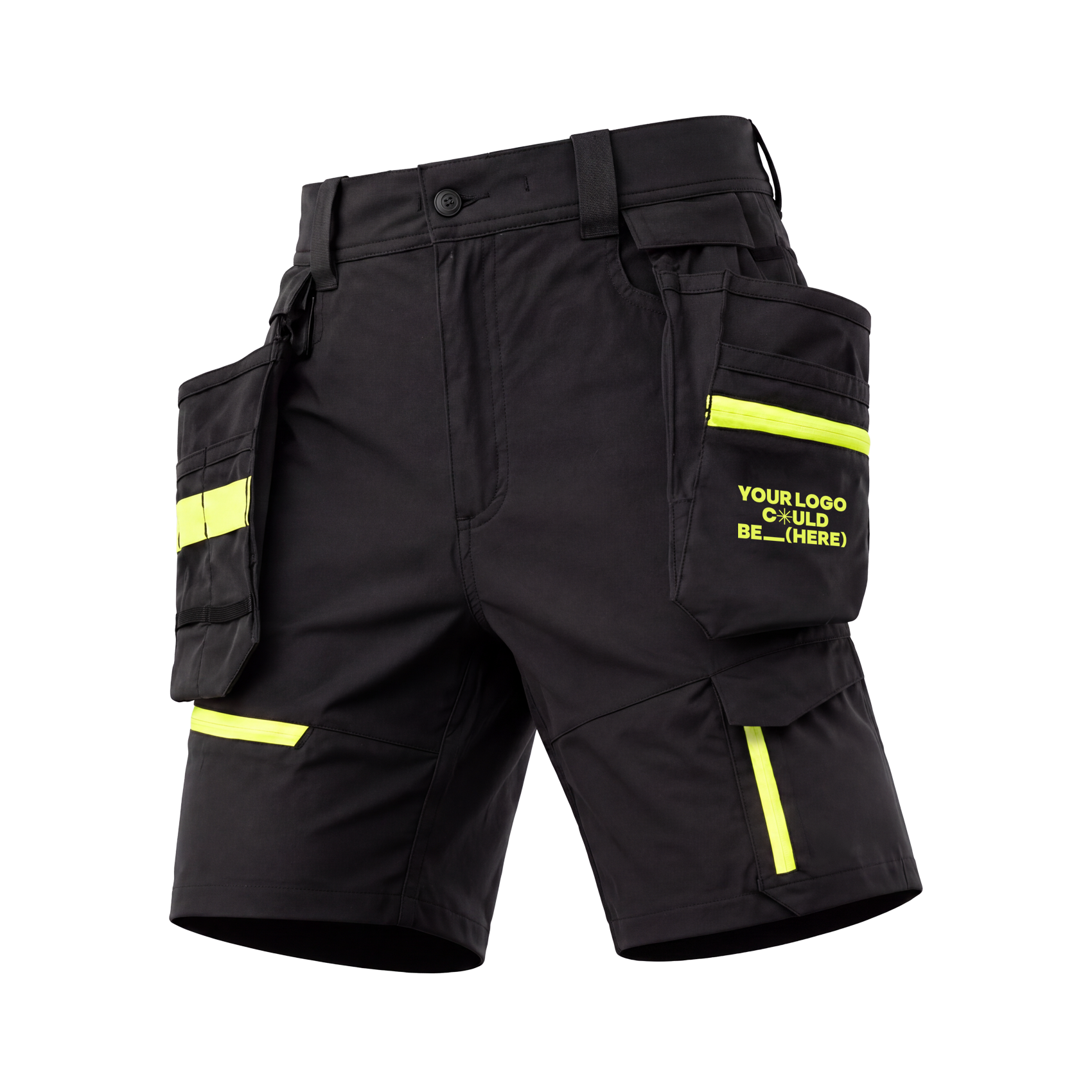 Multi-pocket work shorts for warm weather site work