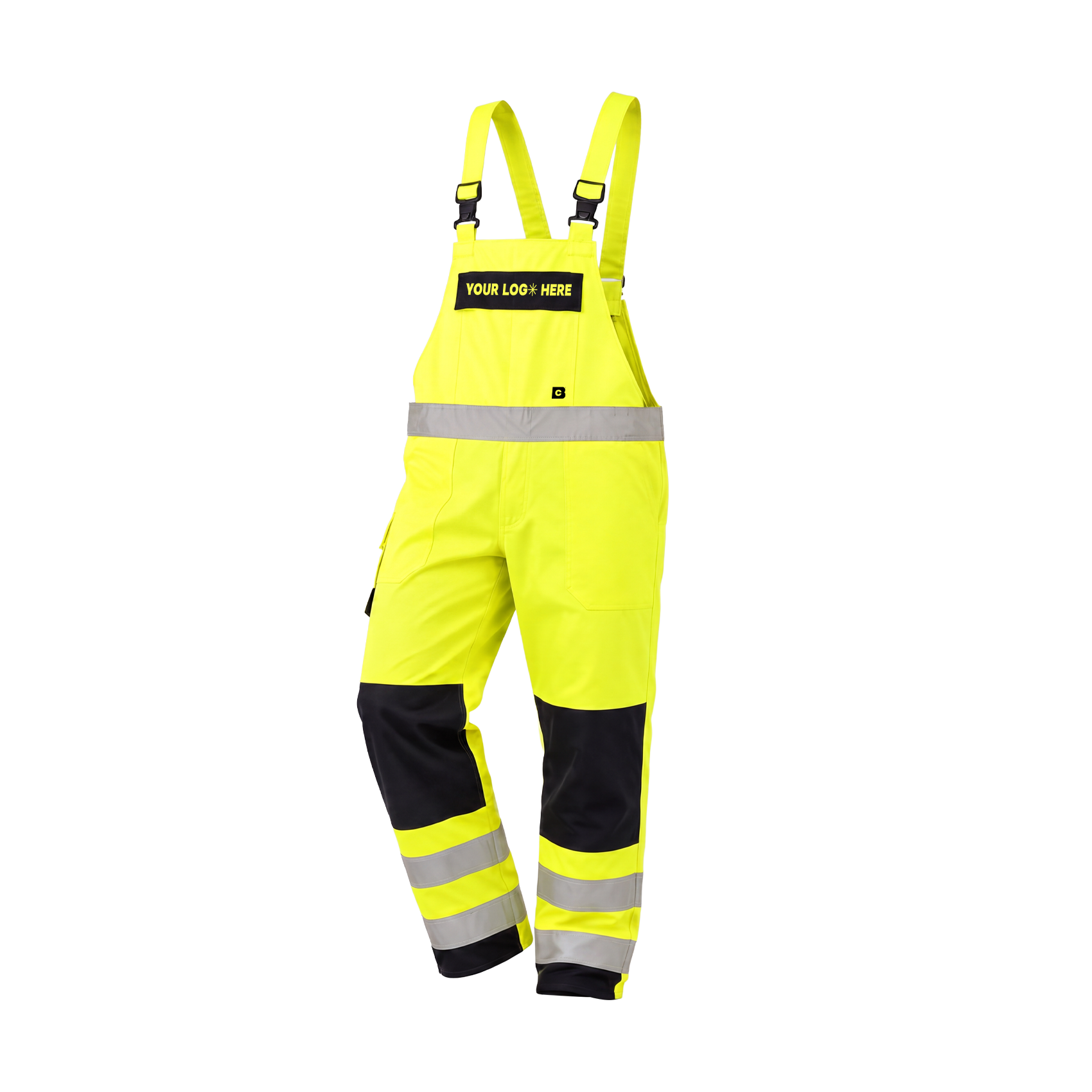 Bib and brace overalls for construction, painting and industrial work