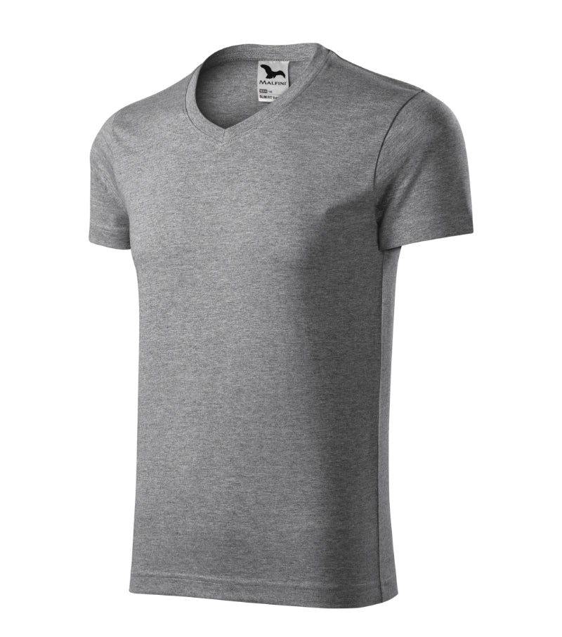 Slim Fit V-neck - dark gray melange