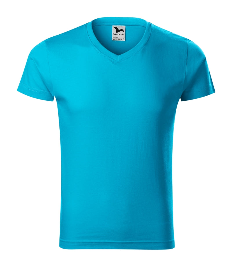 Slim Fit V-neck - blue atoll
