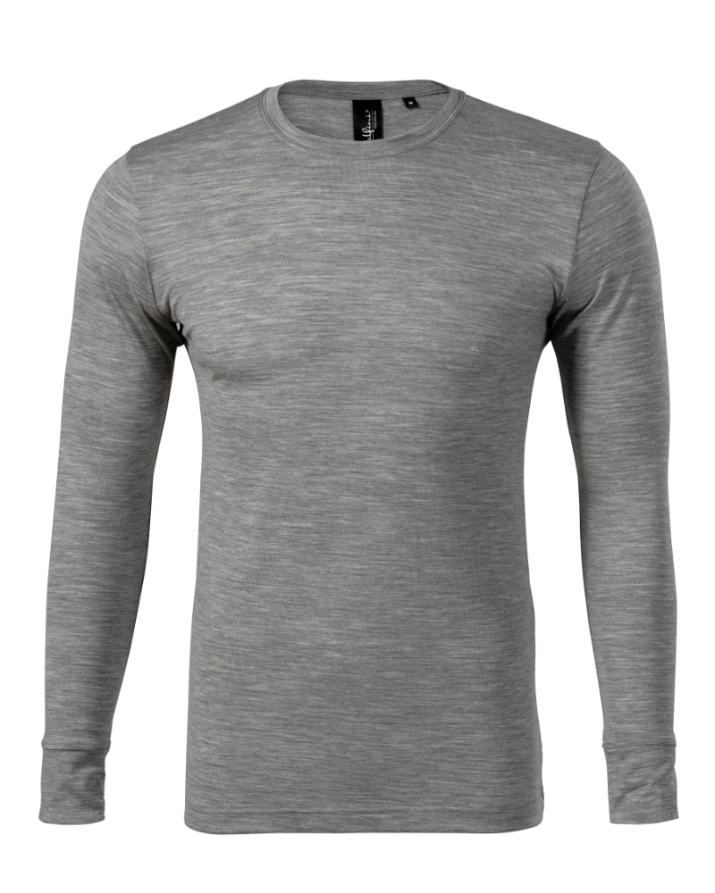 Merino Rise LS - dark gray melange