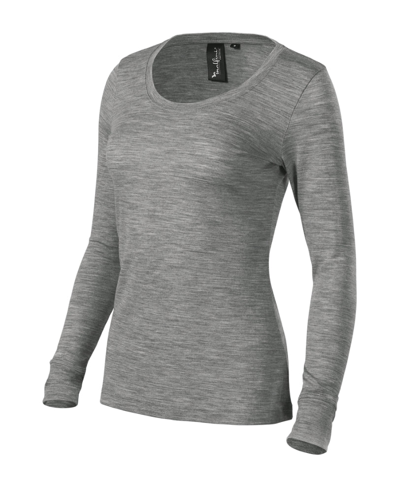 Merino Rise LS - dark gray melange