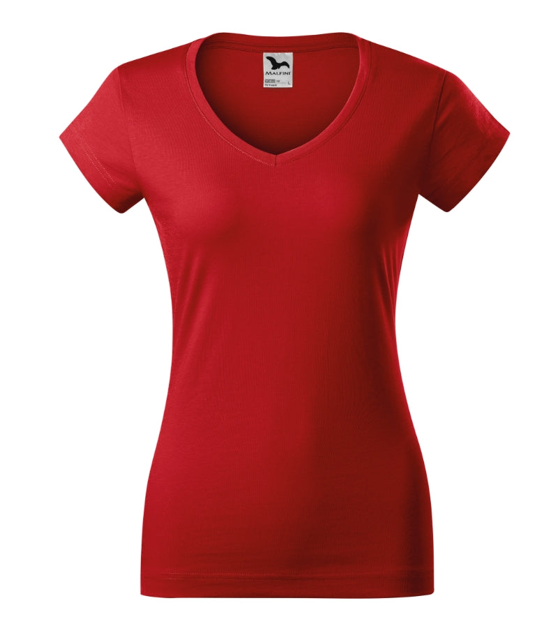 Fit V-neck - red