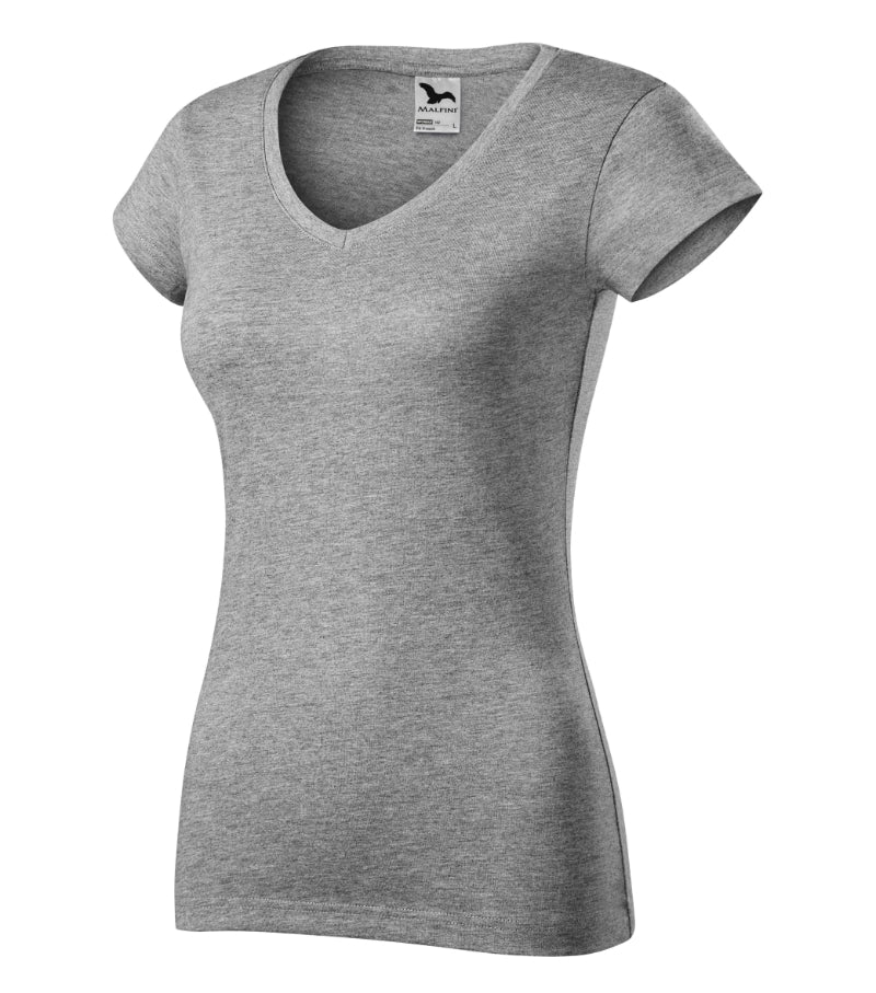 Fit V-neck - dark gray melange