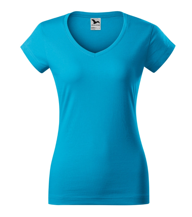 Fit V-neck - blue atoll