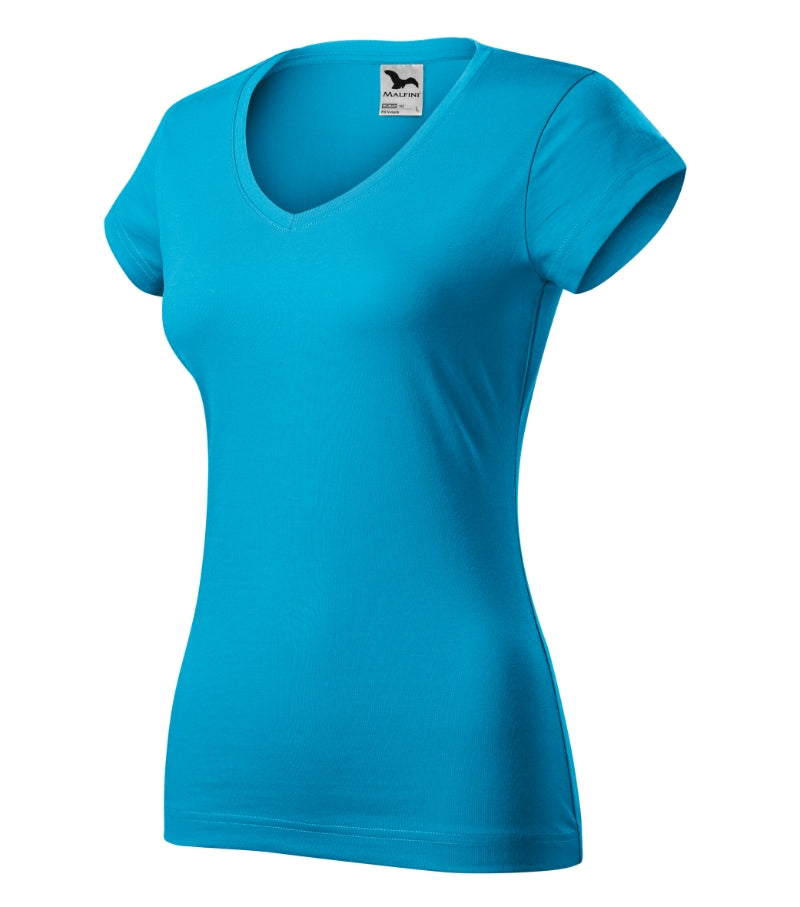 Fit V-neck - blue atoll