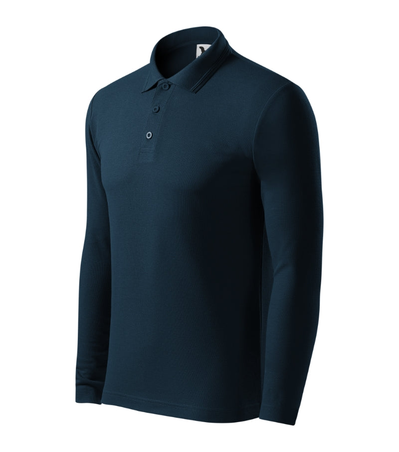 Pique Polo LS - navy blue
