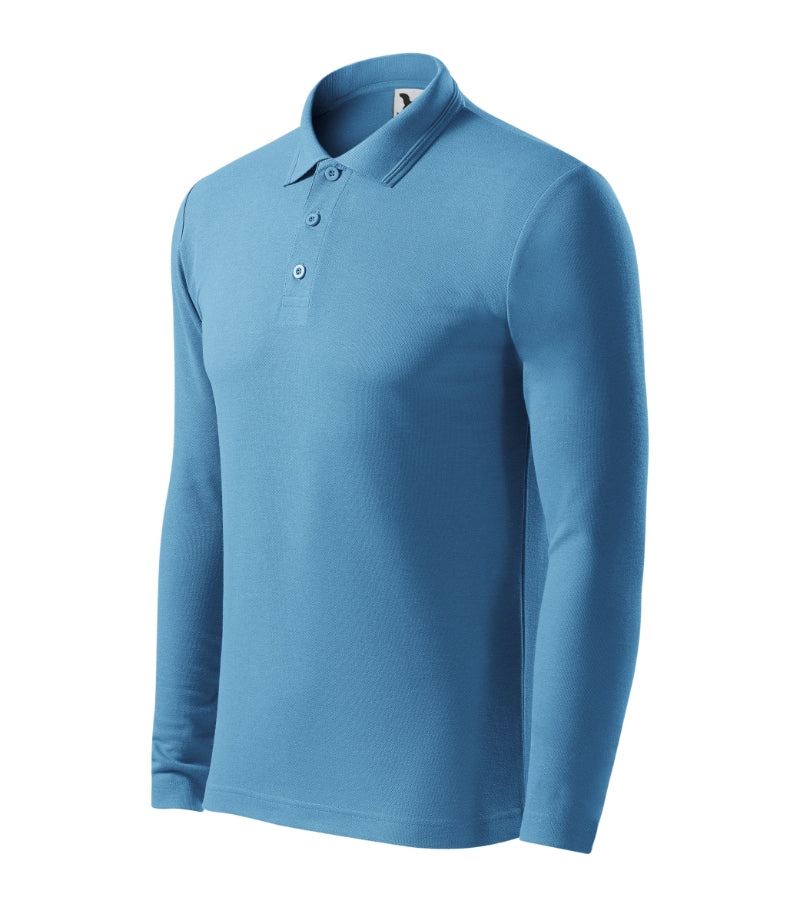 Pique Polo LS - azure blue