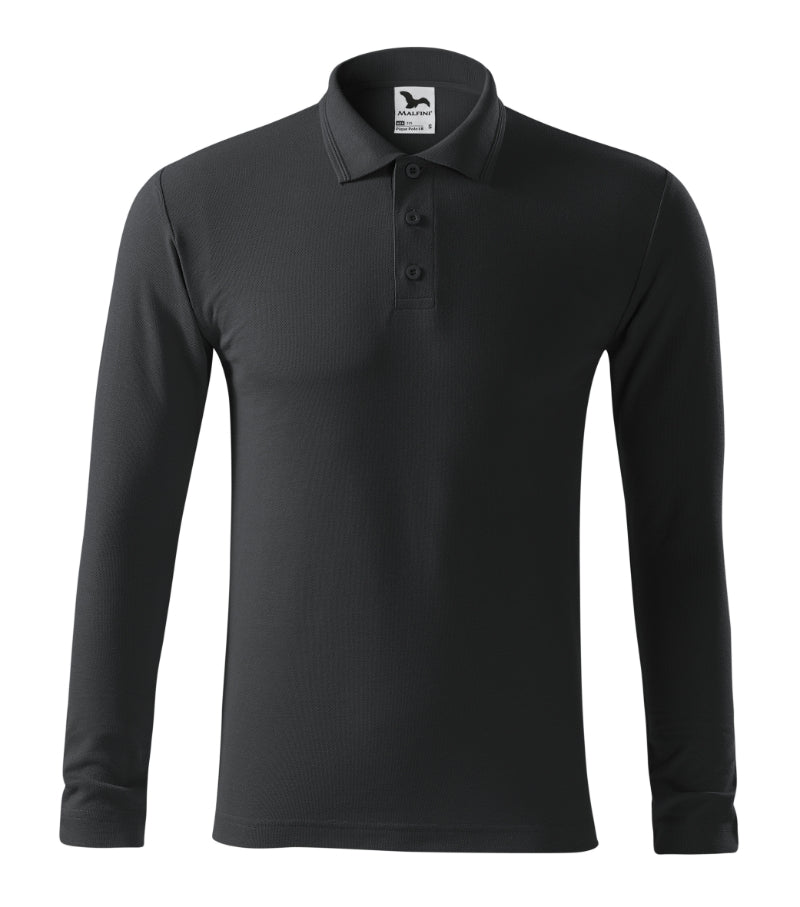 Pique Polo LS - ebony gray