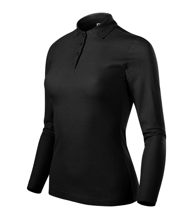 Pique Polo LS - black