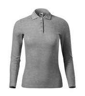 Pique Polo LS - dark gray melange