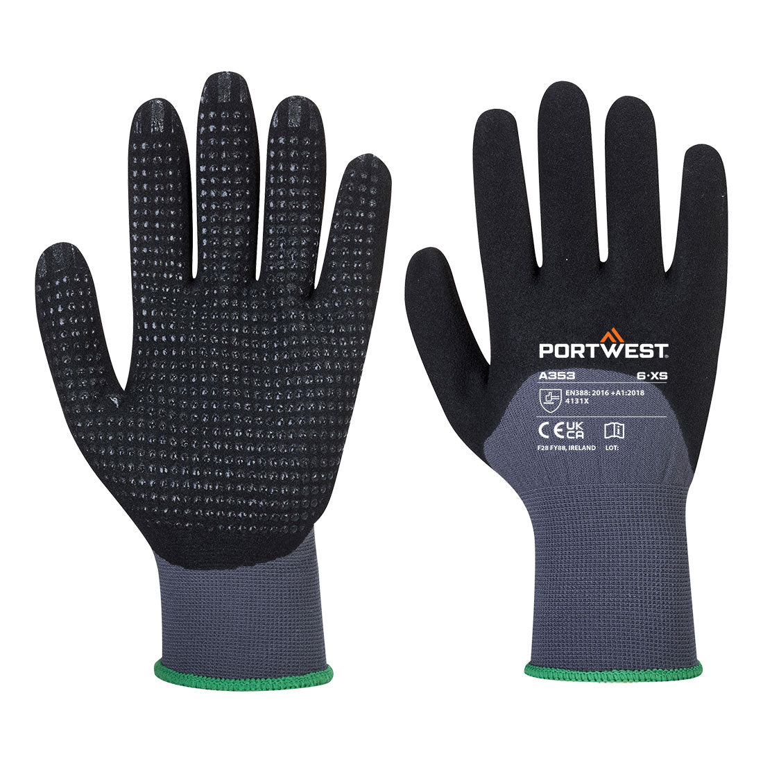 Grip 15 Nitrile Sandy 3/4 Palm Dotted Glove - G8RR