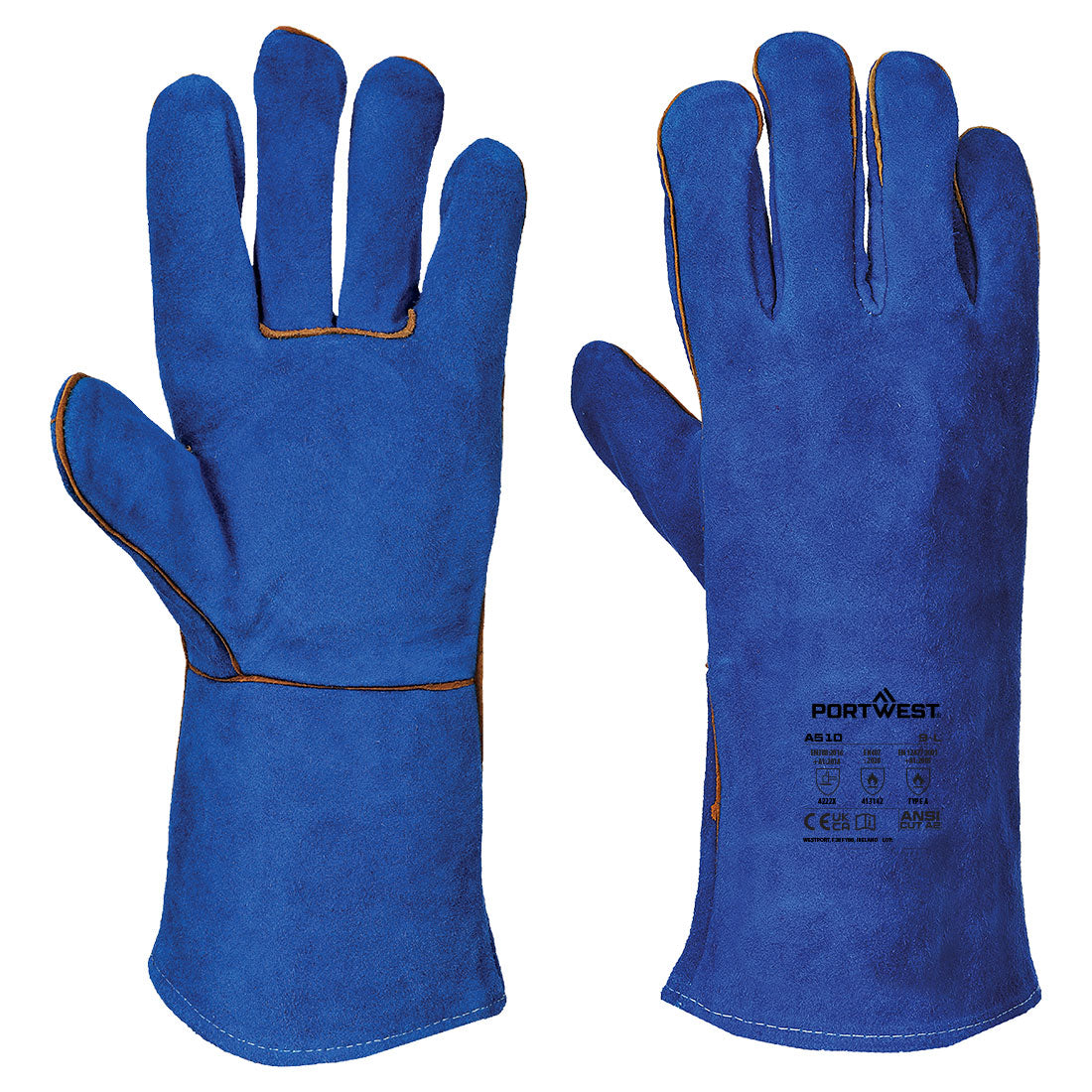 Welders 210 Split Leather Blue Gauntlet - BLU