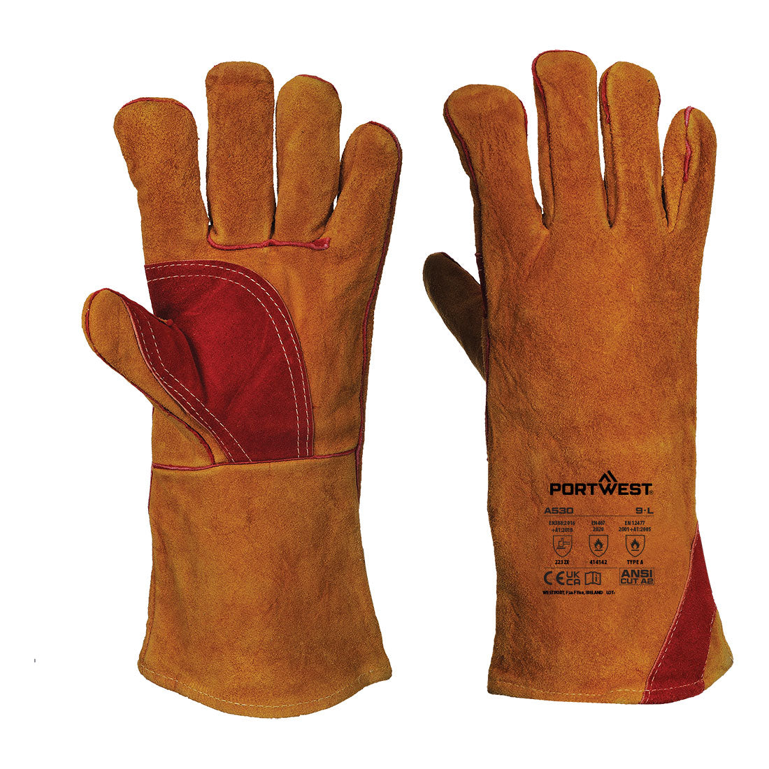Welders 330 Split Leather Reinforced Palm Gauntlet - BRRR