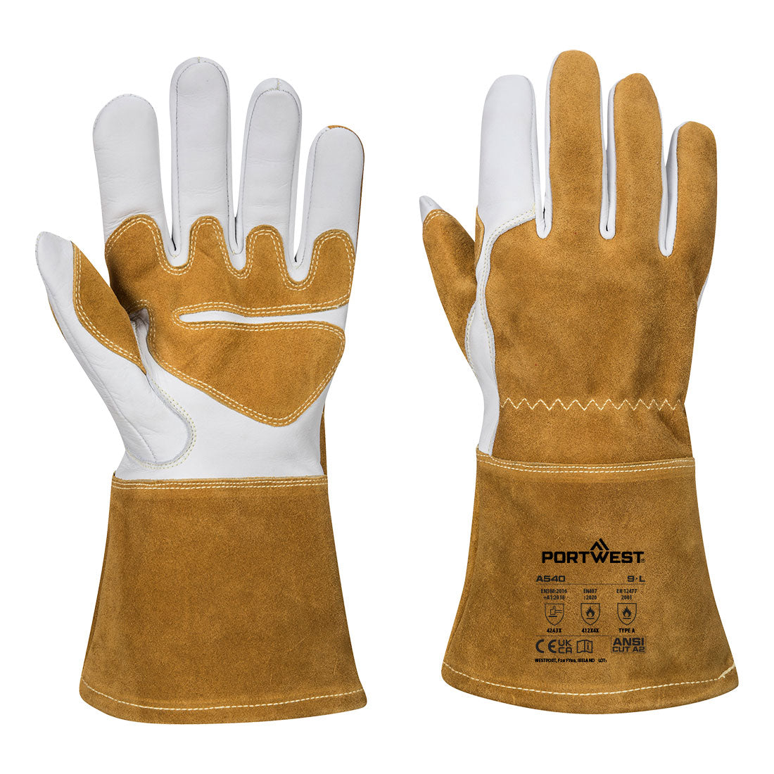 MIG Welders 320 Grain Leather Reinforced Gauntlet - BRRR