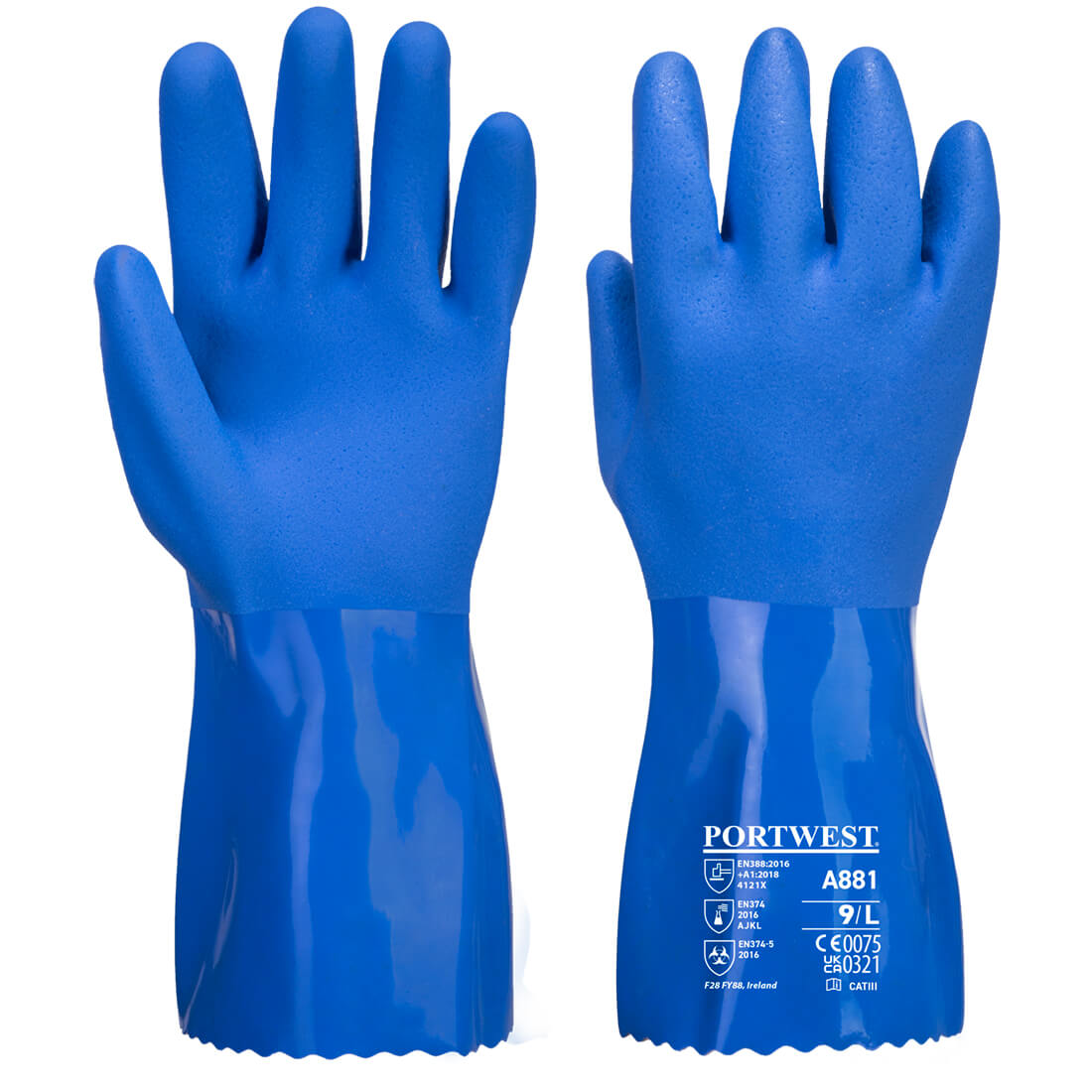 Chem 300 PVC Marine Gauntlet - BLU