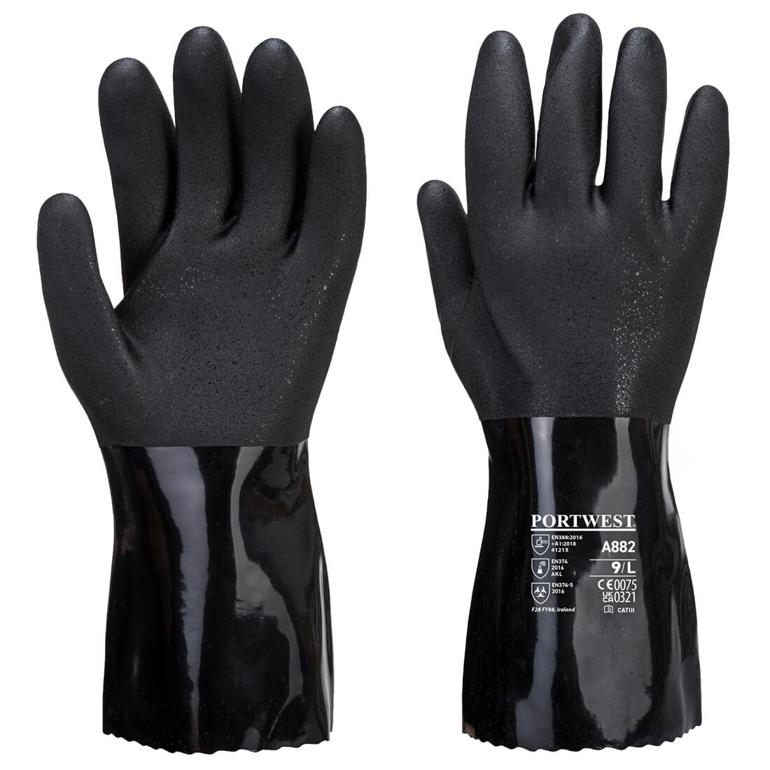 ESD PVC Chemical Gauntlet - BKRR