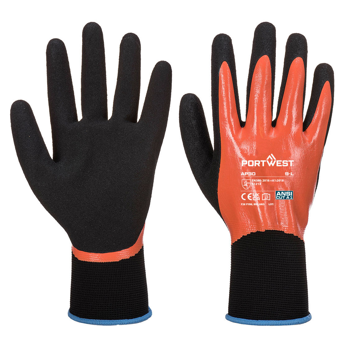 Grip 13 Nitrile Foam Aqua Glove - O8RR