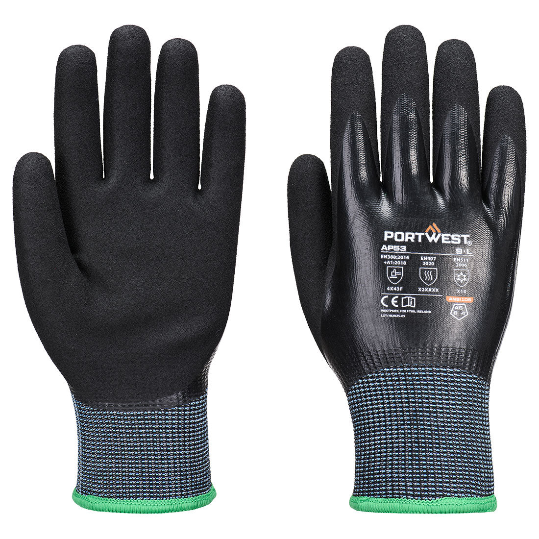 Cold F15 Nitrile Aqua Cut Glove - BKRR