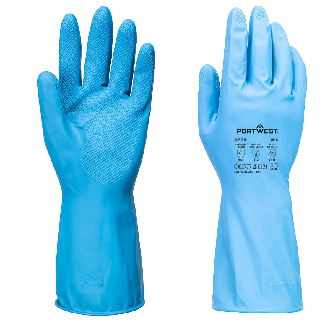 FD Chemical B Latex Light Gauntlet (Pk12) - BLU