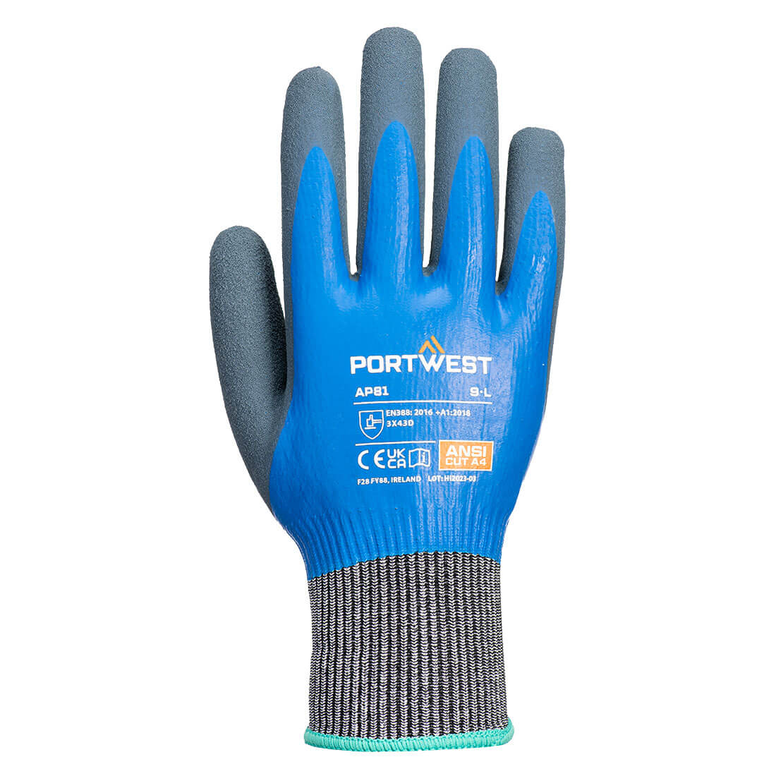 Cut D13 Latex Aqua Glove - B4RR