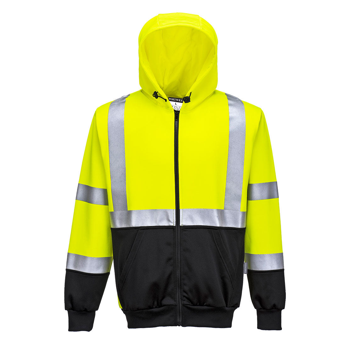 Hi-Vis Contrast Zipped Hoodie - YBRR