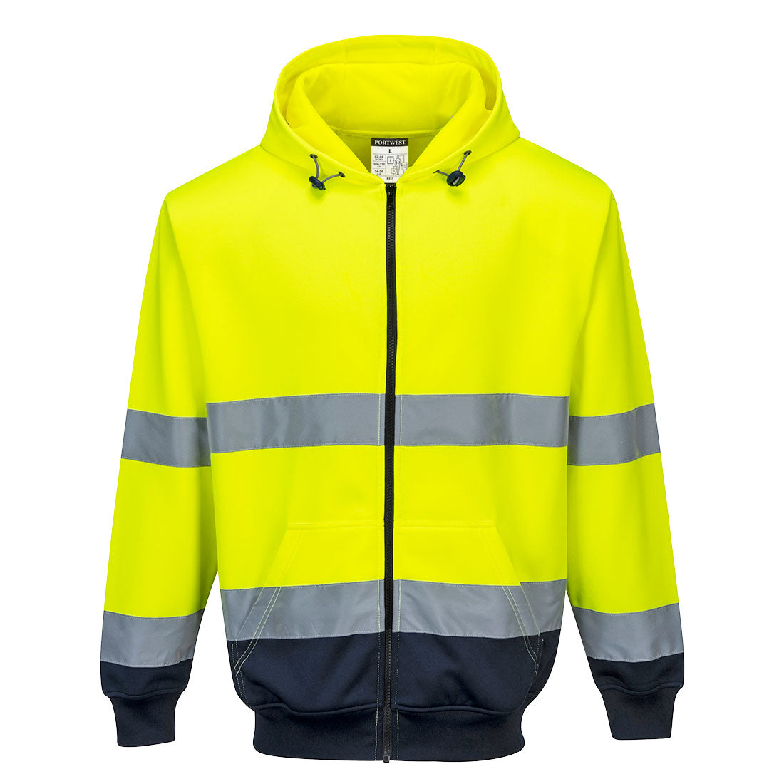 Hi-Vis Contrast Zipped Hoodie - YNRR
