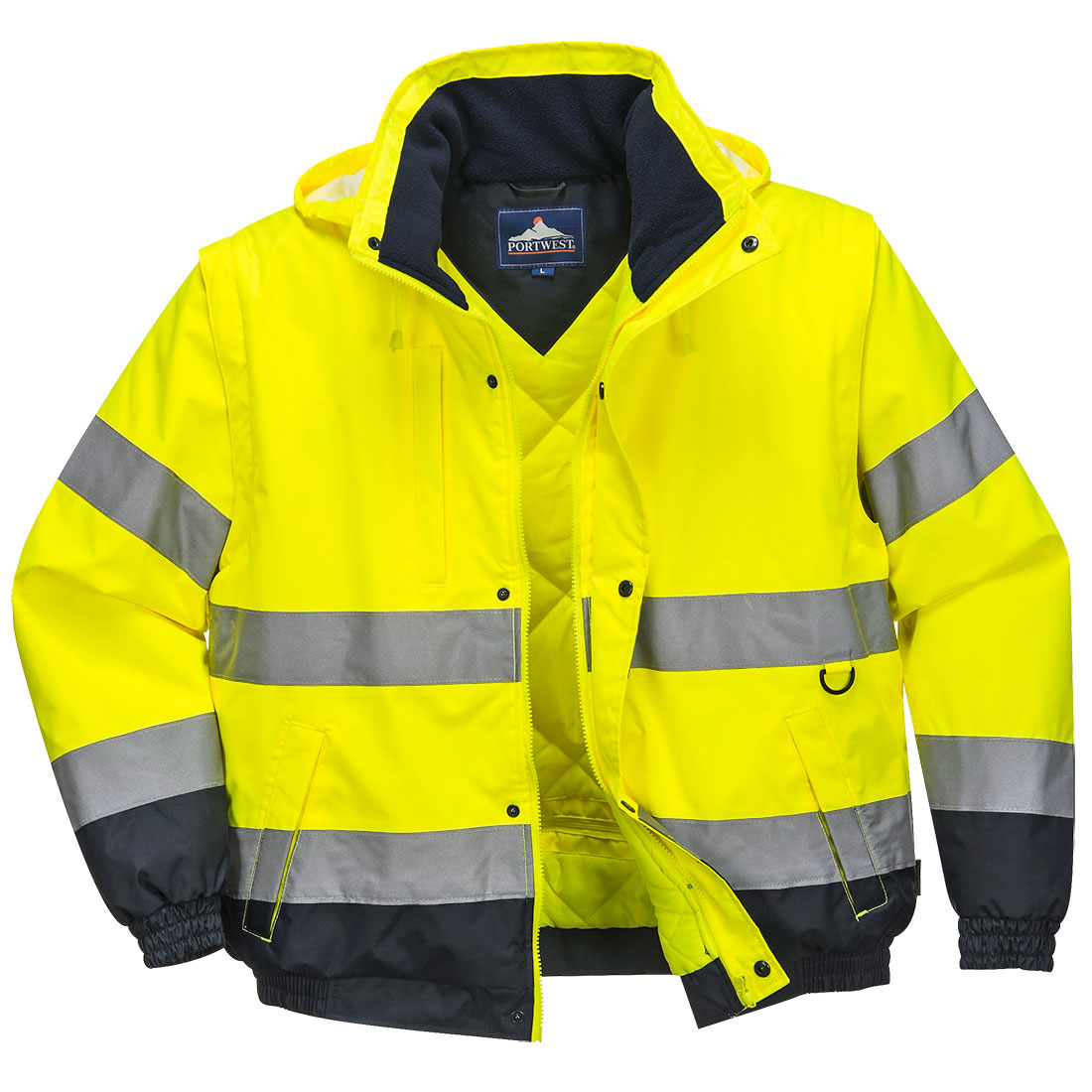 Hi-Vis 2-in-1 Contrast Bomber Jacket - YERR