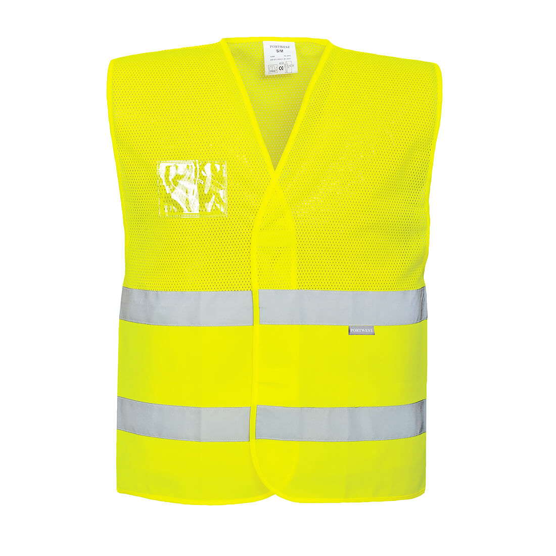 Hi-Vis Half Mesh Two Band Vest - YERR