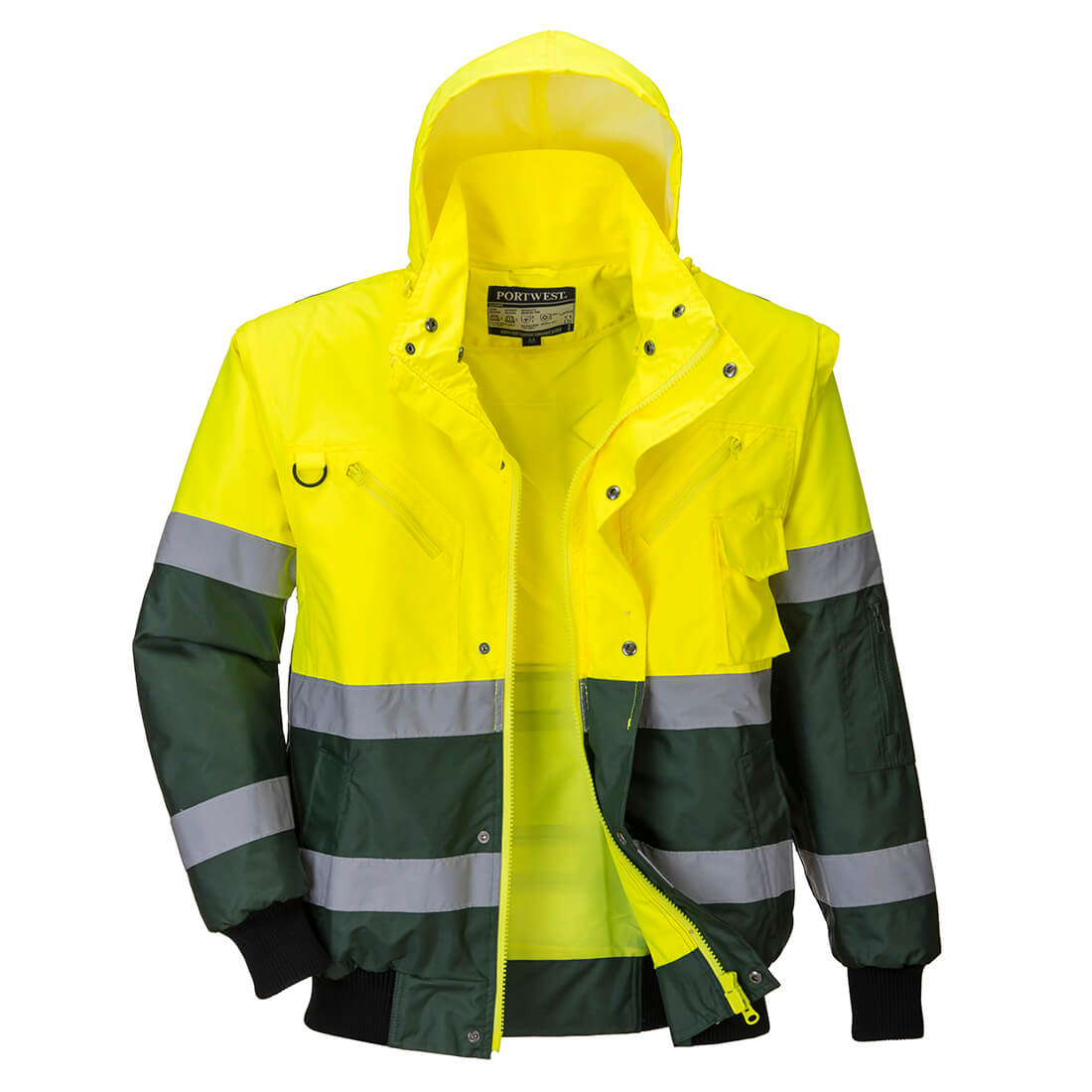 Hi-Vis 3-in-1 X Back Contrast Bomber Jacket - YGRR