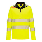 DX4 Hi-Vis Zip Polo Shirt L/S - YBRR