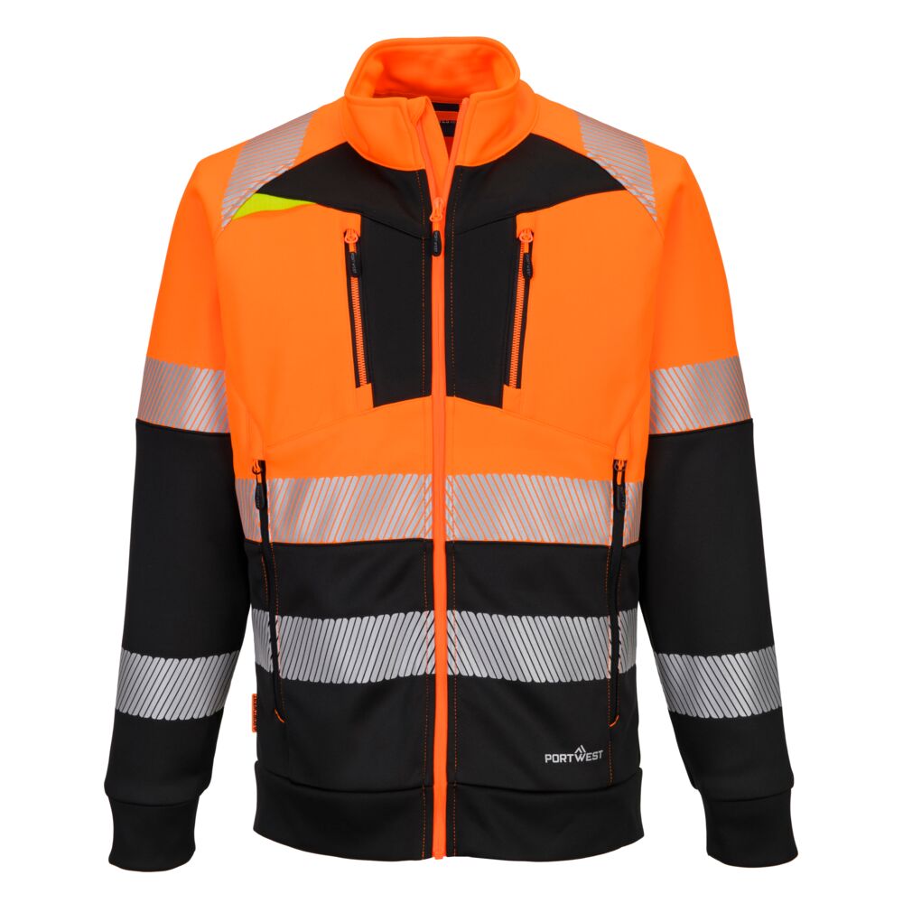 DX4 Hi-Vis Class 1 Funnel Neck Zipped Sweatshirt - OBRR