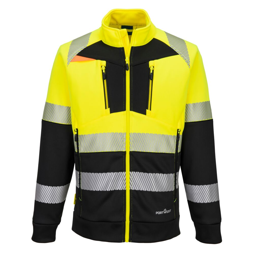 DX4 Hi-Vis Class 1 Funnel Neck Zipped Sweatshirt - YBRR