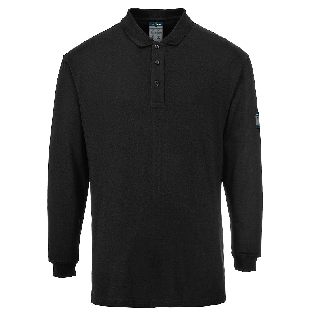 Modaflame Knit FR Long Sleeve Polo Shirt - BKRR