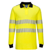 PW3 Modaflame Knit Hi-Vis FR Long Sleeve Polo Shirt - YBRR