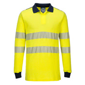 PW3 Modaflame Knit Hi-Vis FR Long Sleeve Polo Shirt - YNRR