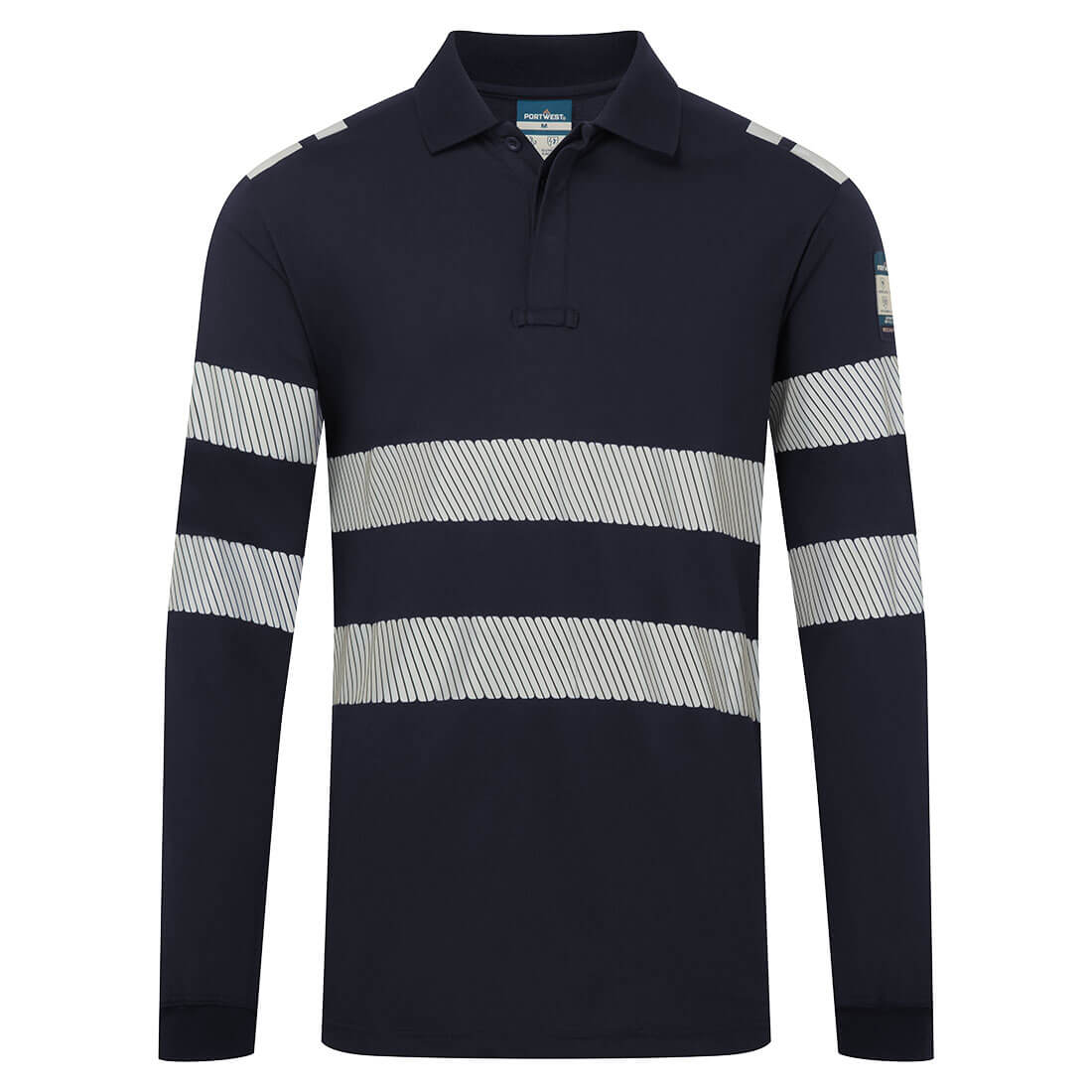PW3 Modaflame Knit FR Long Sleeve Polo Shirt - NVRR