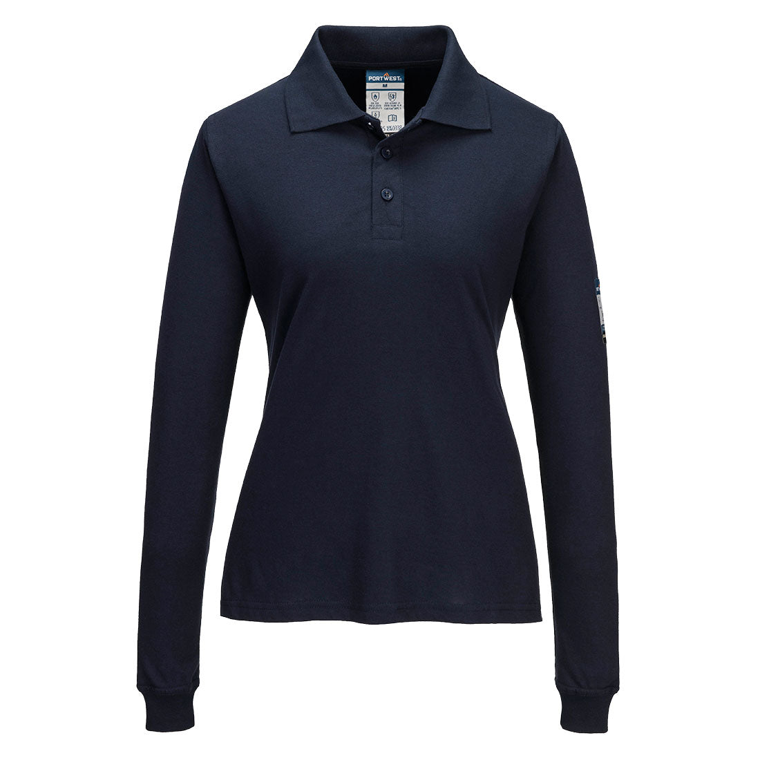 Modaflame Knit FR Women's Long Sleeve Polo Shirt - NVRR