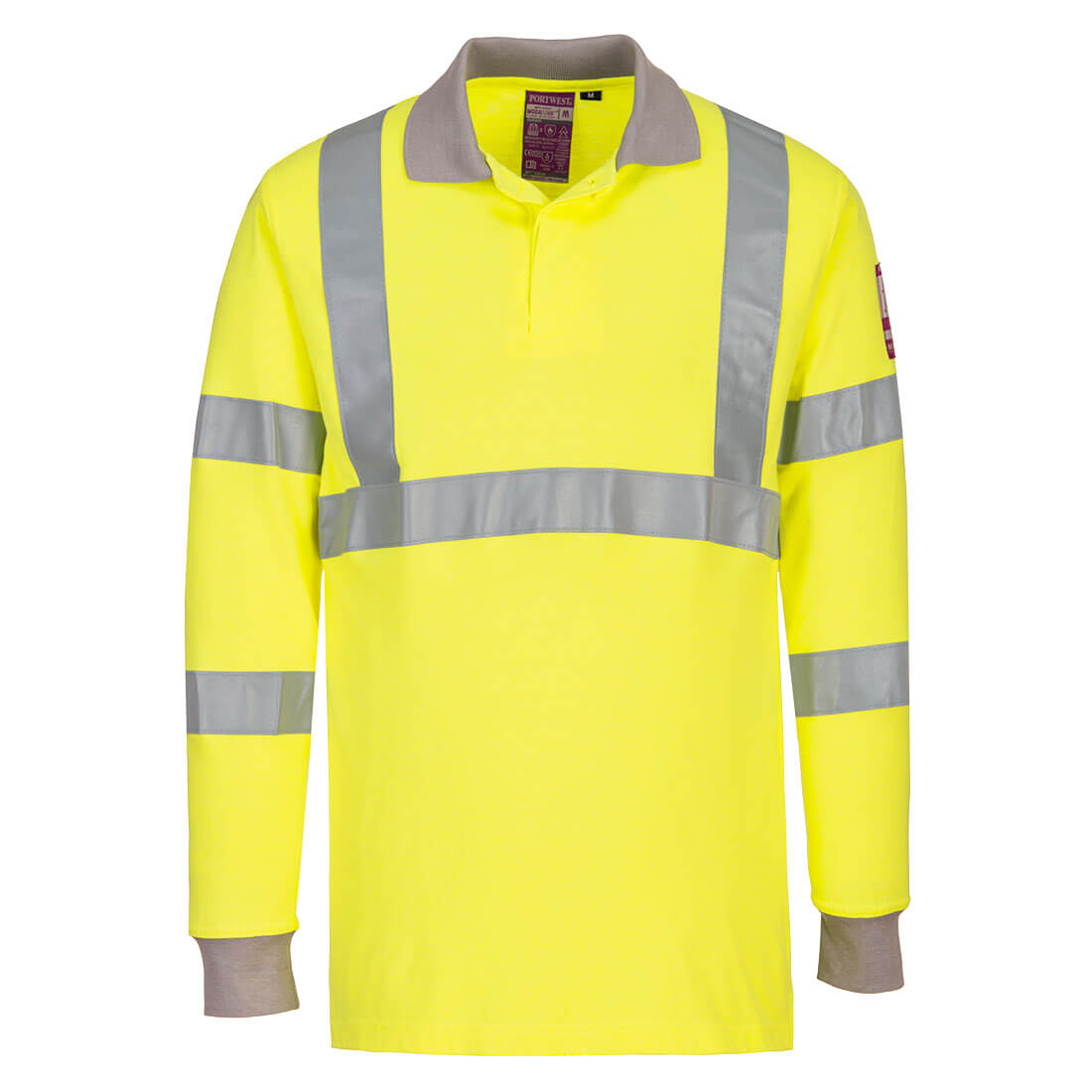 Modaflame Knit Hi-Vis FR Long Sleeve Polo Shirt - YERR