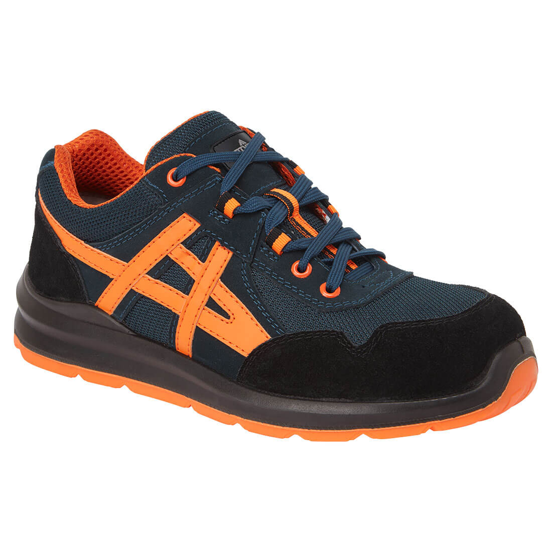 Steel Leather and Textile Trainer S1 FO SR - BLU