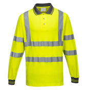 Hi-Vis Cotton Comfort Polo Shirt L/S - YERR