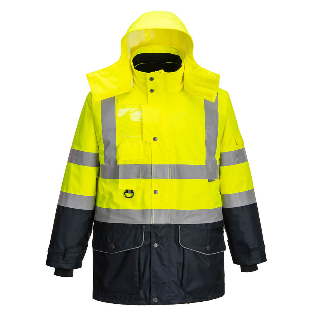 Hi-Vis Breathable 7-in-1 Contrast Traffic Jacket - YNRR