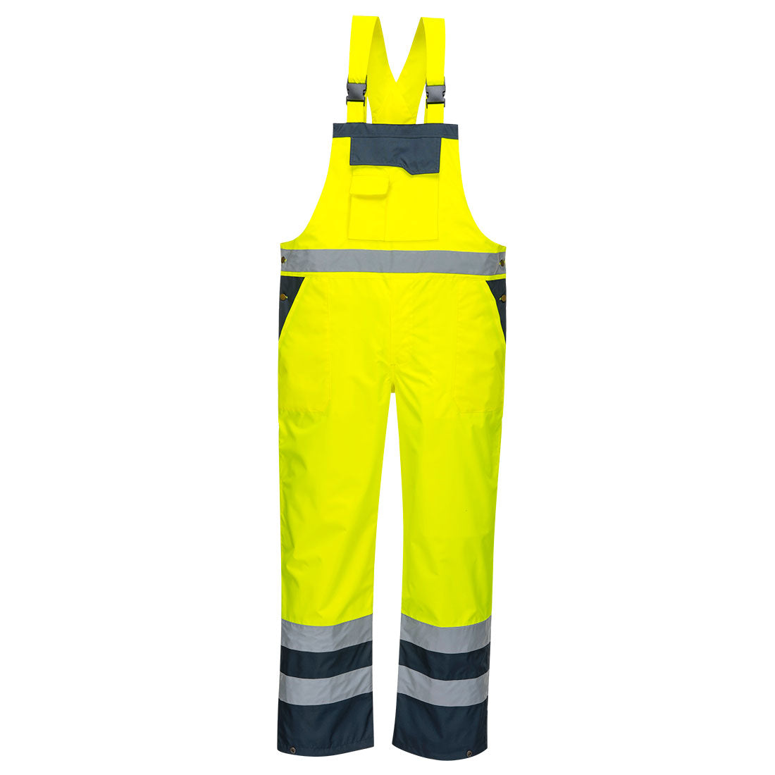 Hi-Vis Breathable Contrast Rain Bib and Brace - YNRR