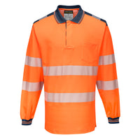 Hi-Vis Cotton Comfort Long Sleeve Polo Shirt | PW3 T184