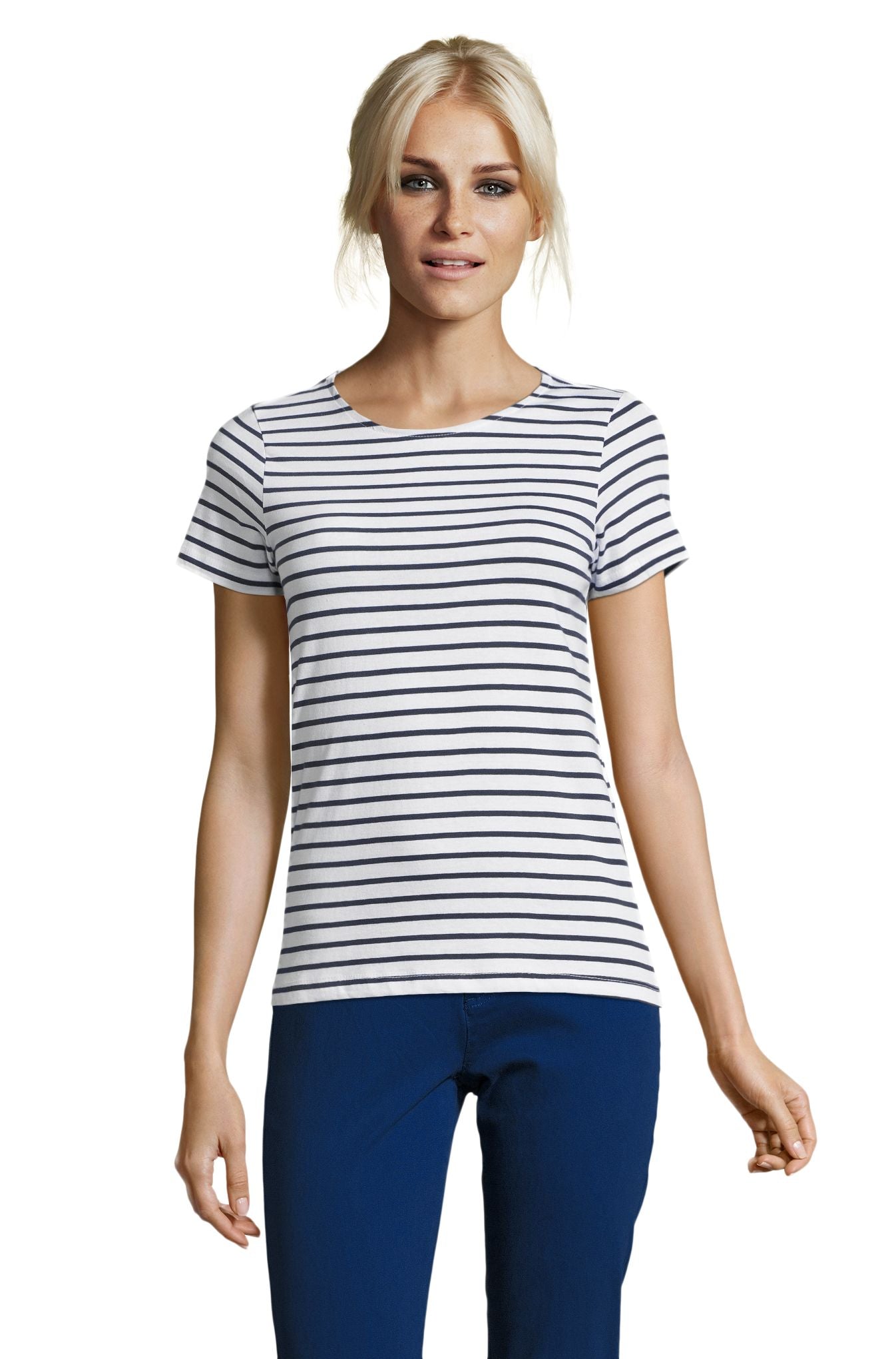 SOL'S MILES WOMEN - Blanco / Azul marino