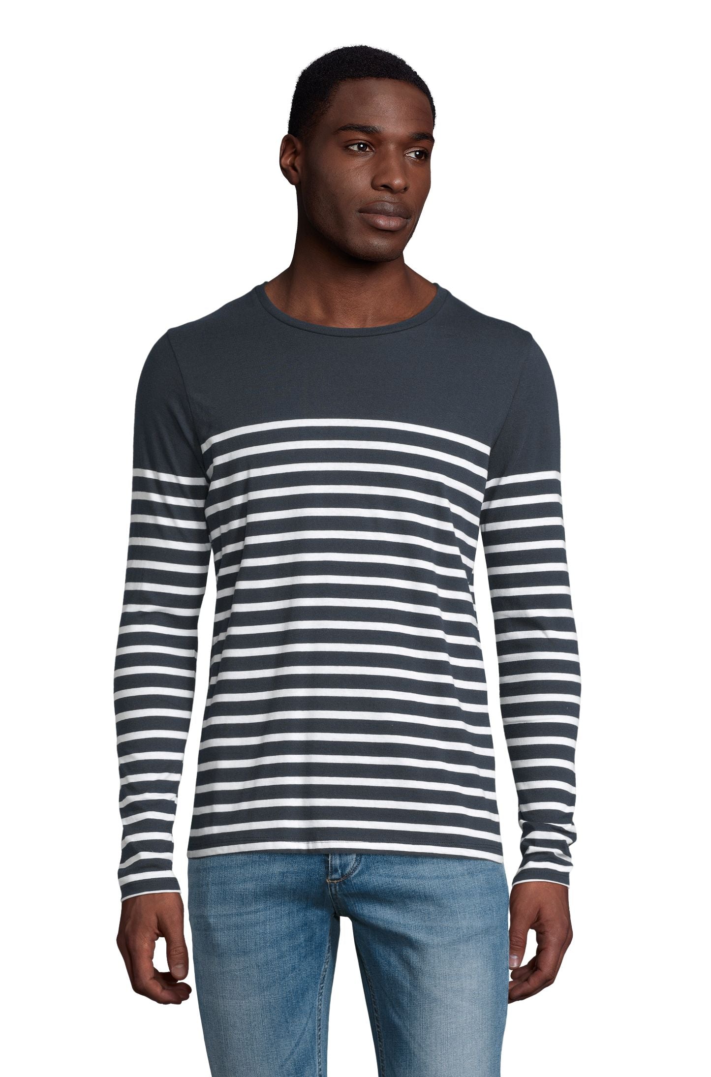 SOL'S MATELOT LSL MEN - French marino / Blanco